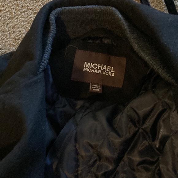 Michael Kors Womens Jacket Double Breasted Zipper Pockets Black - Picture 2 of 6